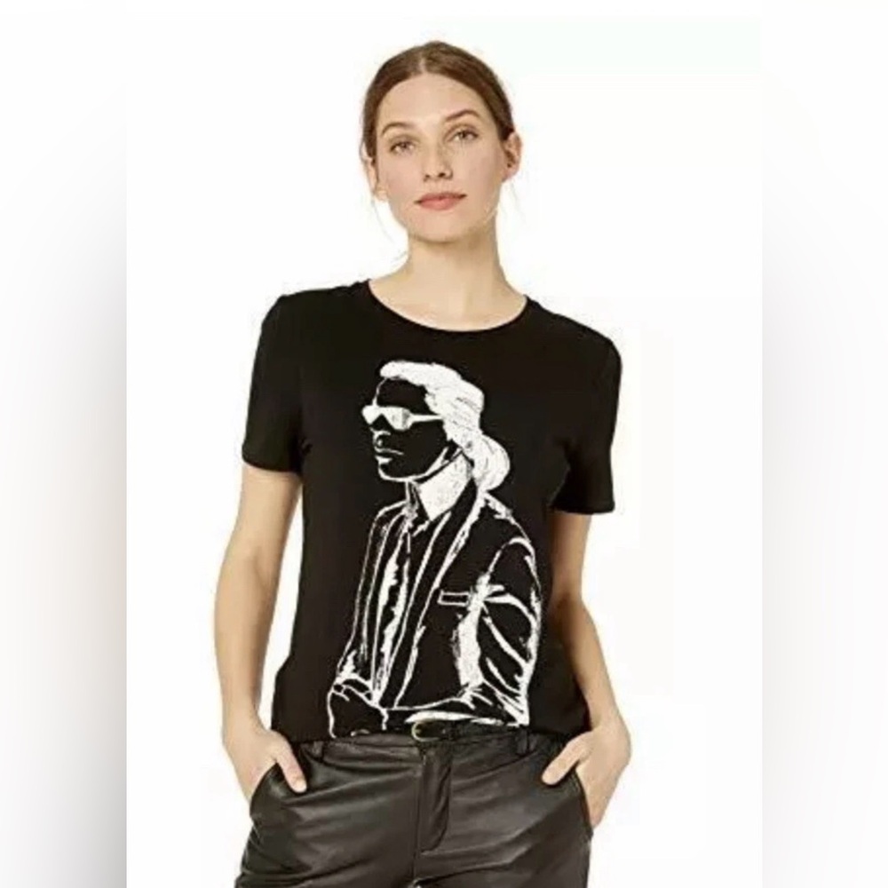 New Karl Lagerfeld Black Logo Tee - Picture 2 of 4